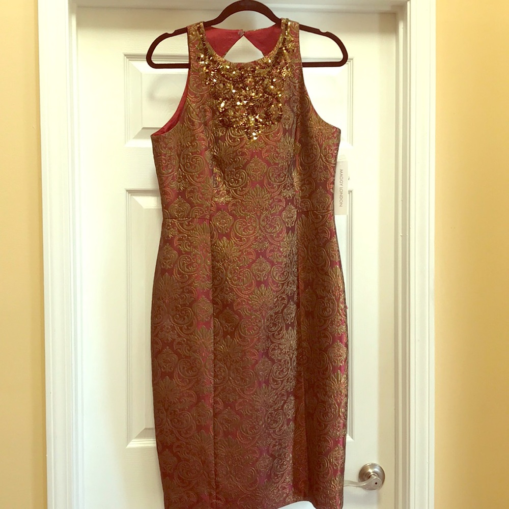 Maggy London Red/Gold Dress